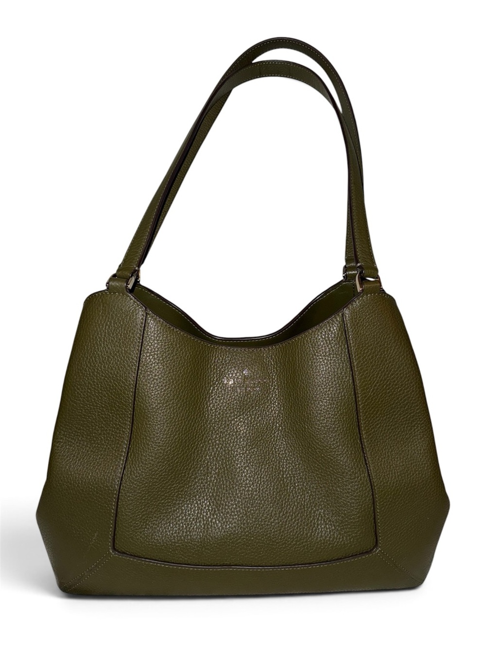 Kate Spade Lena Triple Compartment Leather Shoulder Bag in Seaweed Green